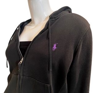 Ralph Lauren Sport Full Zip Hoodie - Black,  Large (BUT fits more like Sm/Med.)